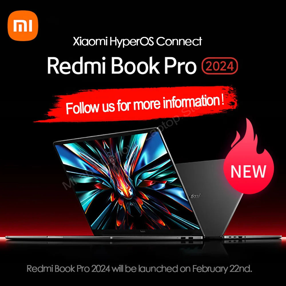 2024 New Xiaomi RedmiBook Pro 16 Ultra 5 125H 32GB LPDDR5 1TB SSD 3.1K 165Hz 16inch