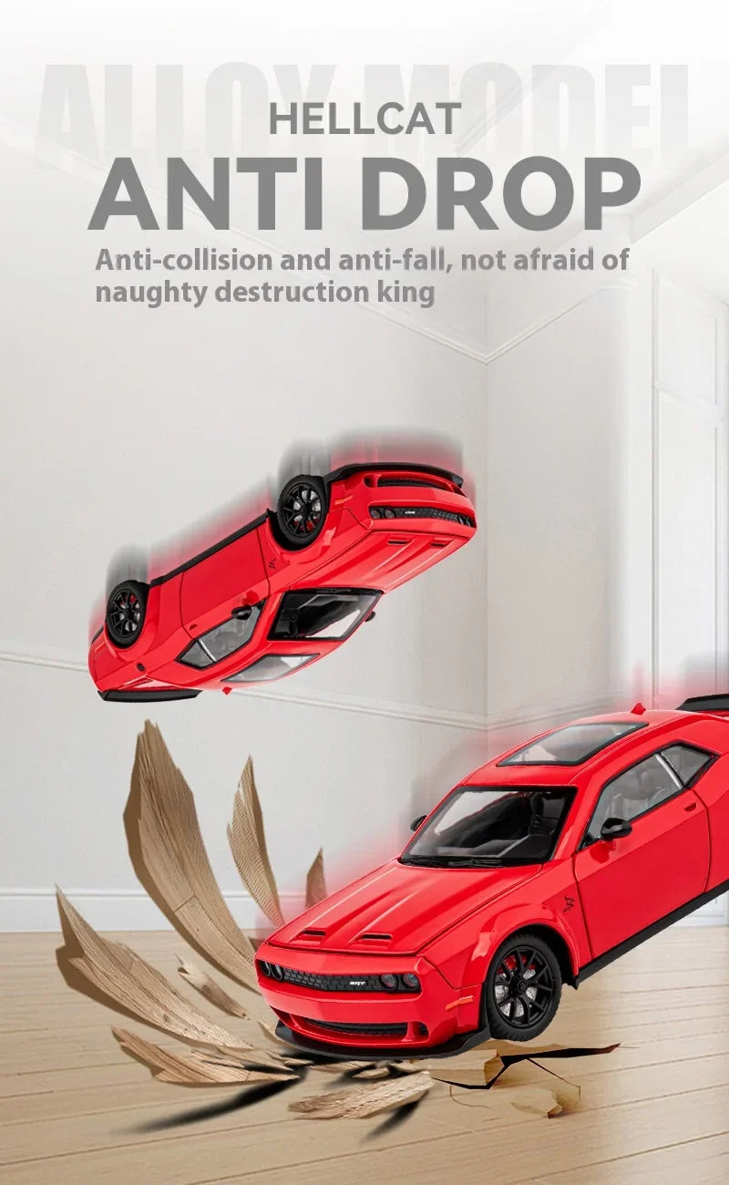 1:24 Dodge Challenger SRT Hellcat Redeye Super Muscle Car Alloy Metal Diecast Car Model Collecting Hobby Decorative Gift Friend