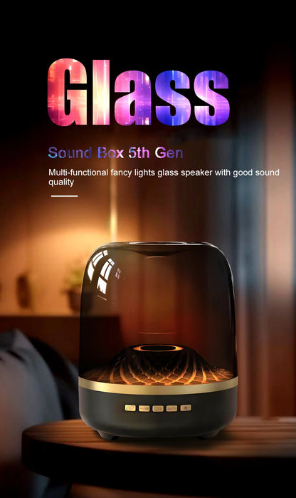 5th Glass Bluetooth Speaker Subwoofer Colorful Home High Volume Wireless Smart Computer Speaker ﻿Electronics Desk Accessories