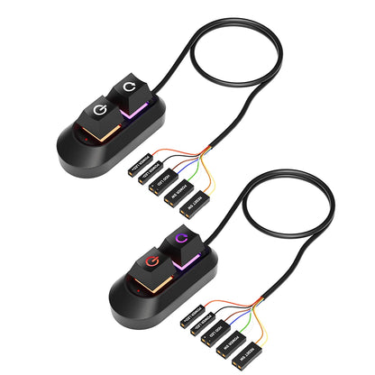 Logo PC Extension Switch 200cm Computer Desktop On/Off Switch Motherboard External Start Extension Cable Key With RGB LED Lights