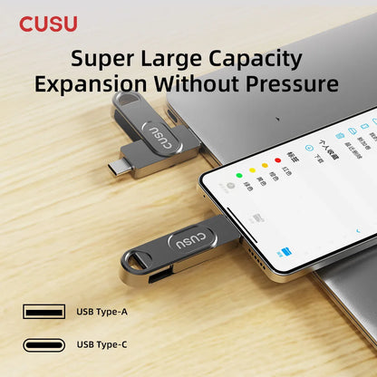 CUSU USB 3.2 Solid State Pen Drive 128GB 256GB 512GB 520MB/s Type C USB Flash Drive Free Shipping Item for Laptop Phone