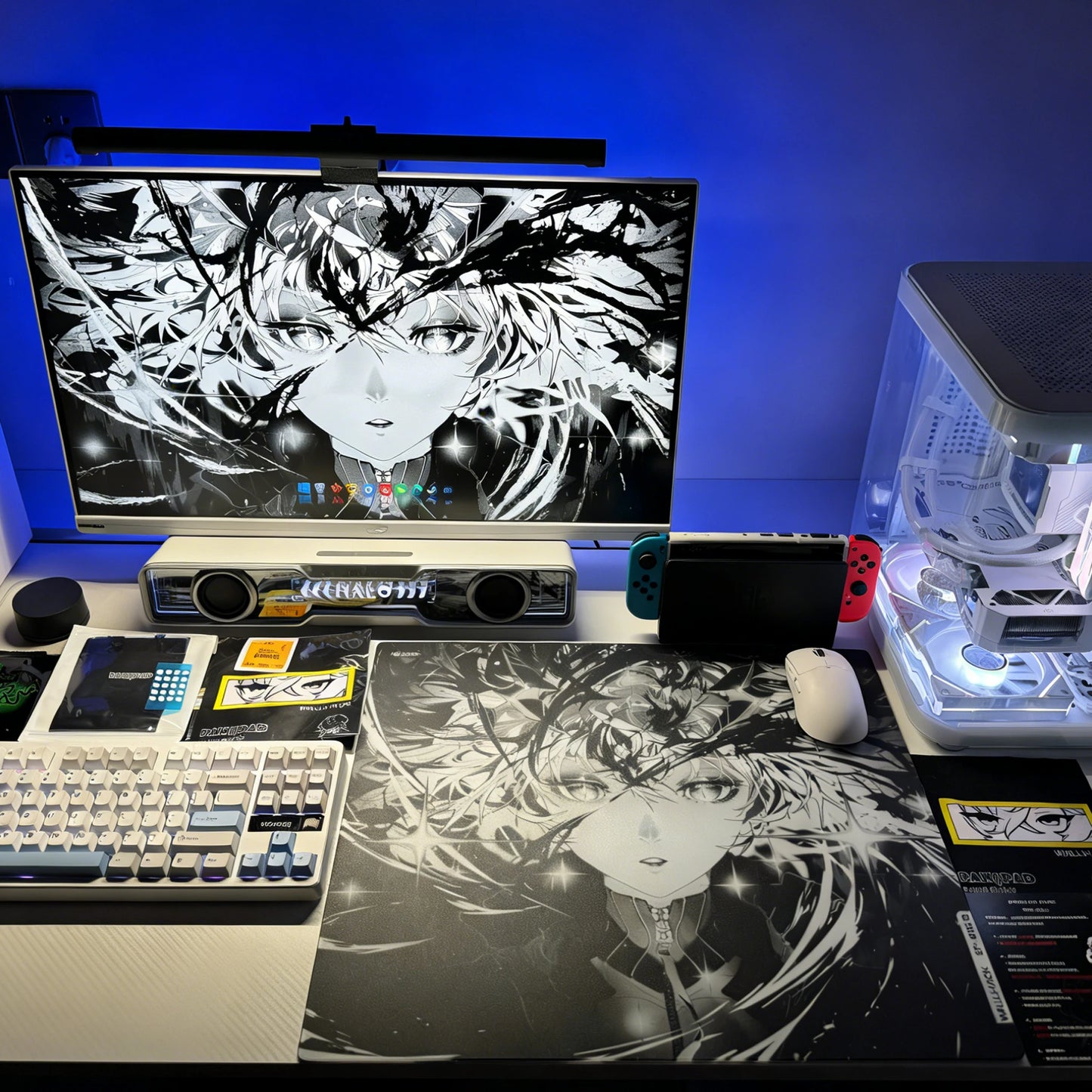 Wallhack Sp-005 Awake Sora Glass Mouse Pad 450x400MM Large Size E-sports Gaming Desk Pad Photovoltaic Glass Mouse Pad Customized