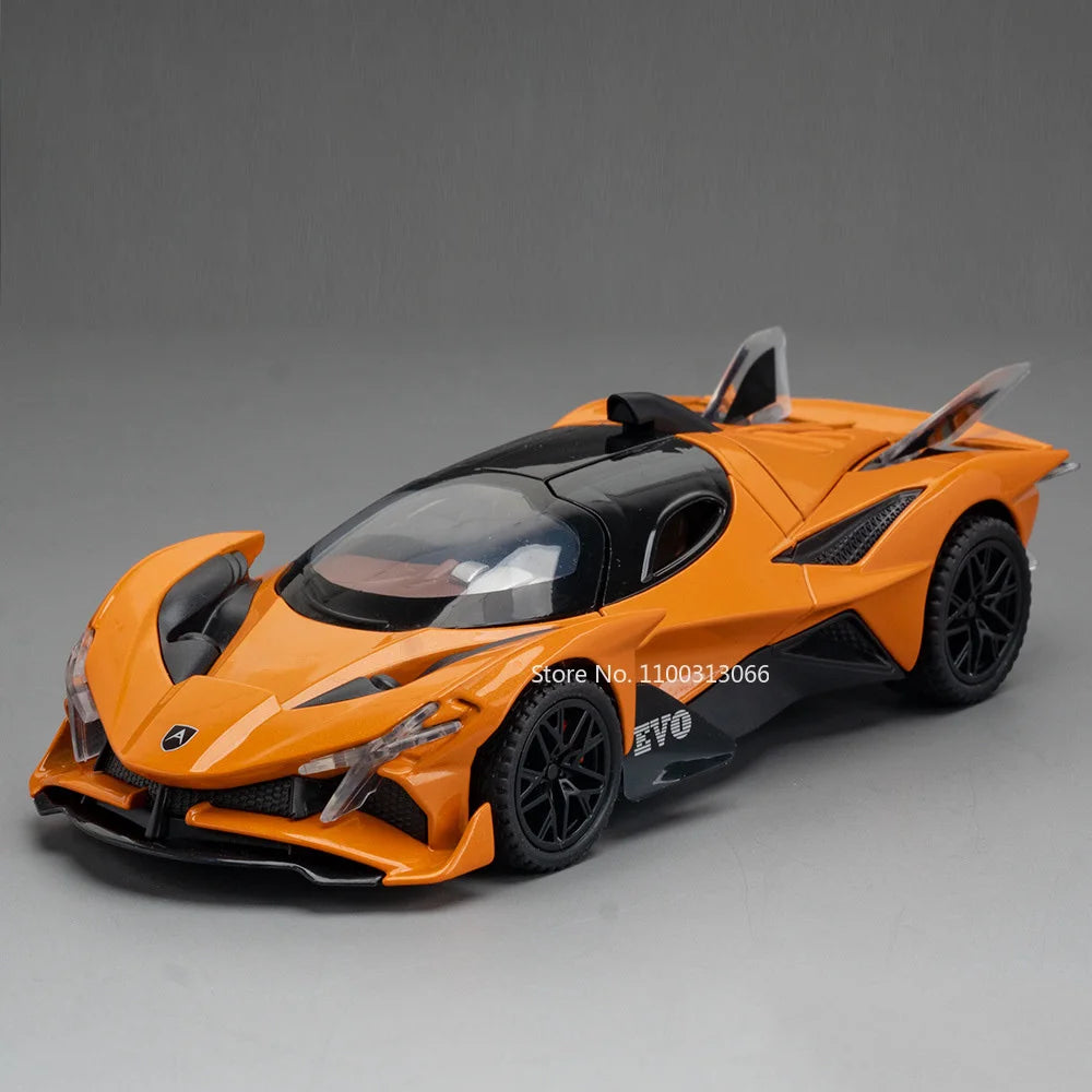 1/32 Metal Die Cast Apollo EVO Cars Model Toy with Light and Music Sports Car Toys Doors Opened Vehicles for Kids Birthday Gifts