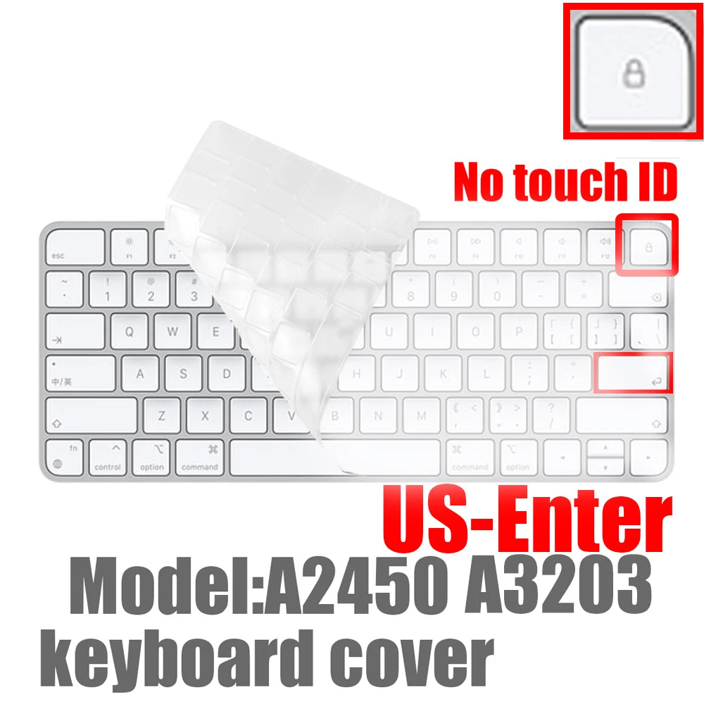For 2021 iMac Wired Apple Keyboard A2449 A2450 A1243 A1843 MB110LL/B with Numeric Keypad Silicone keyboard Cover Protector Skin