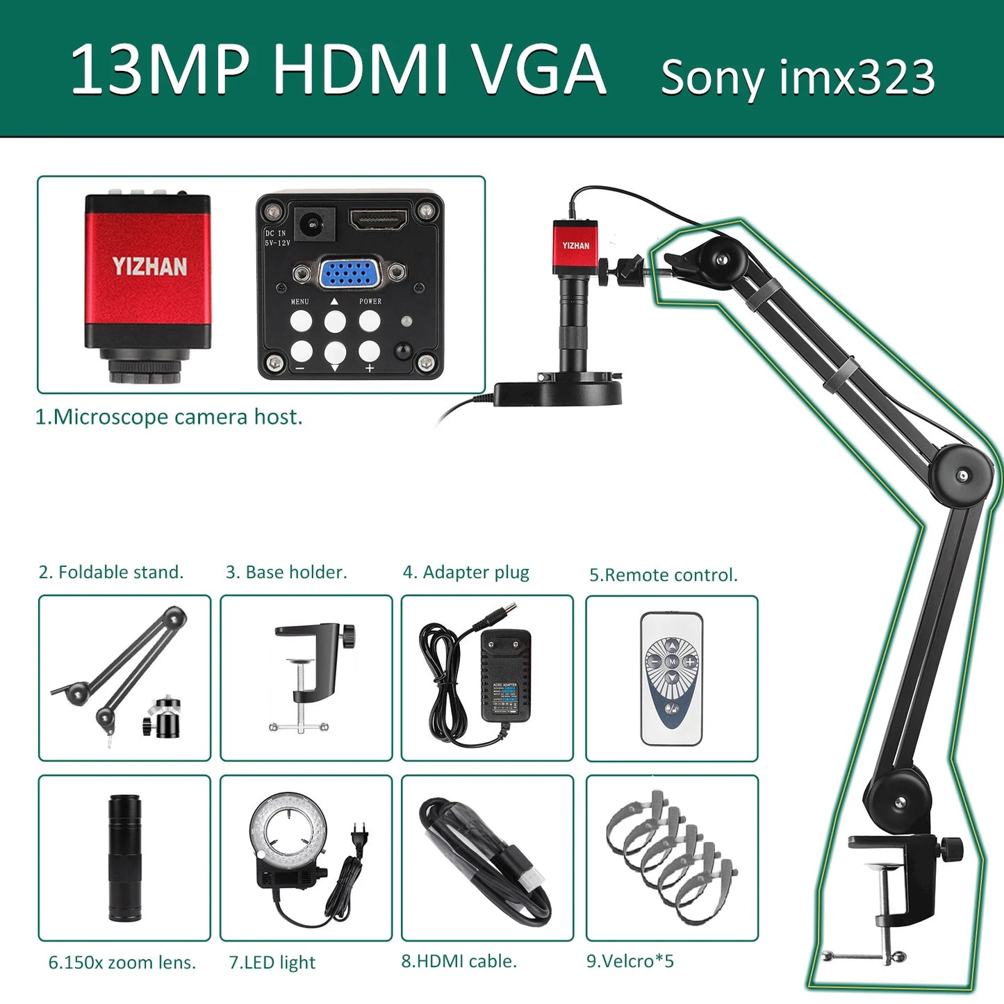 IMX415 4K 300x Digital Microscope For Soldering Recording 48MP Industrial Electronics Microscope phone Repair Jewelry Repair