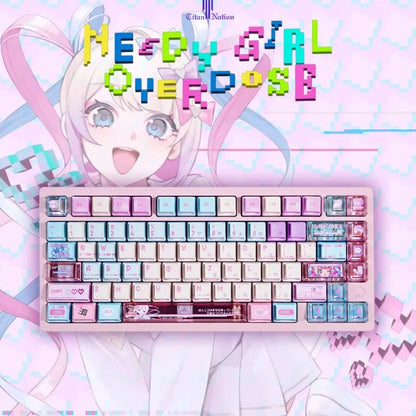 Anime Anchor Girl Theme Keycaps Set Customized PBT Sublimation Cherry Profile Keyboard Caps for Mechanical Keyboard Accessories