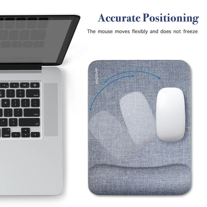 EXCO Ergonomic Mouse Pad with Silicone Wrist Support Rest Comfortable Computer Mousepad Non-Slip PU Base for Home Office Laptop