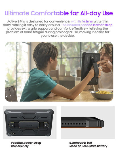 Blackview Active 8 Pro 16GB 256GB Tablet PC 22000mAh Battery Android 14 10.36" inch 2.4K Display 16MP+ 48MP Camera Rugged Tablet