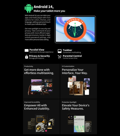 【World Premiere】Teclast T60 Plus 12" 90Hz 2K Display Android 14 L1 MTK Helio G88 6GB/128GB 8000mAh Battery 4G LTE Global Version