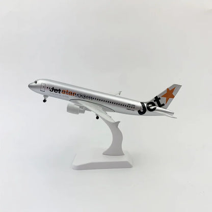 Toy Airport 1:400 Scale Simulation Model 20CM Alloy Metal Aircraft A320 Jetstar Airways with Landing Gear Airplane Model