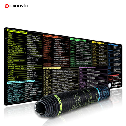 EXCO C Programming Mouse Pad Large Shortcuts Keyboard Mousepad Cheat Sheet Desk Mat for Embedded System Database Network Develop