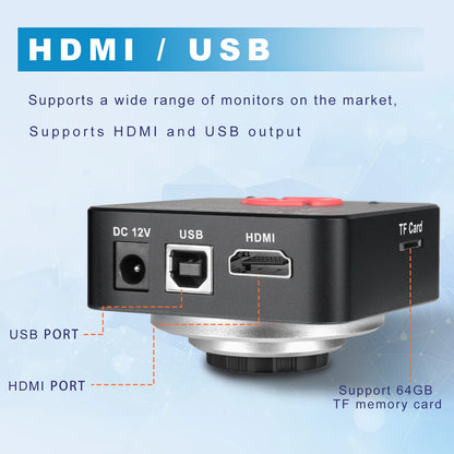 4K 48MP HDMI TYPE-C Microscope With 360° Adjustable Arm, 0-150X Magnification for Electronics Repair  EU/US/MX/Brazil Warehouse