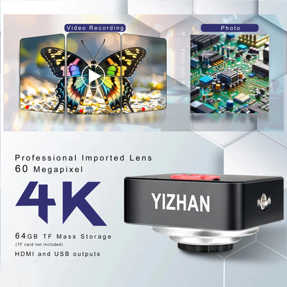 4K 48MP HDMI TYPE-C Microscope With 360° Adjustable Arm, 0-150X Magnification for Electronics Repair  EU/US/MX/Brazil Warehouse