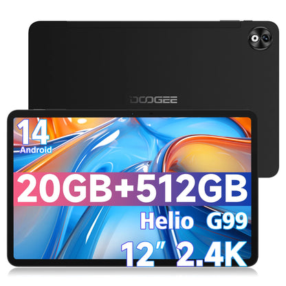 DOOGEE T40 Pro Tablet 12 ''IPS 2.4K 20GB(8 + 12) 512GB Android 14 Helio G99 6nm 10800mAh 18W Charge Quad Speaker 7.6mm ultra-thin