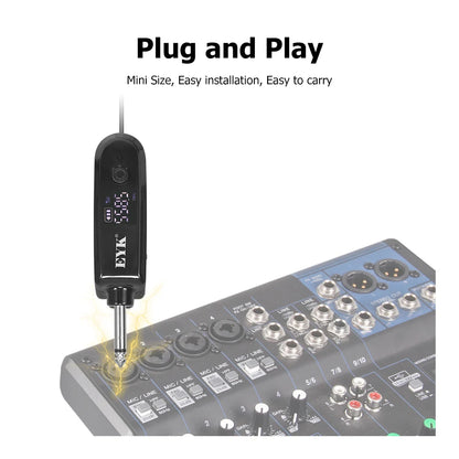 EYK EW102 Dual Channels Wireless Headset Microphone UHF Lavalier Mic Rechargeable for Teaching Speech Interview Live Recording