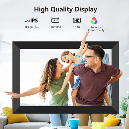 SSAWIFIFRAME Digital Photo Frame 10.1 inch WiFi Digital Picture Frame IPS Touch Screen 32GB Storage Auto-Rotate