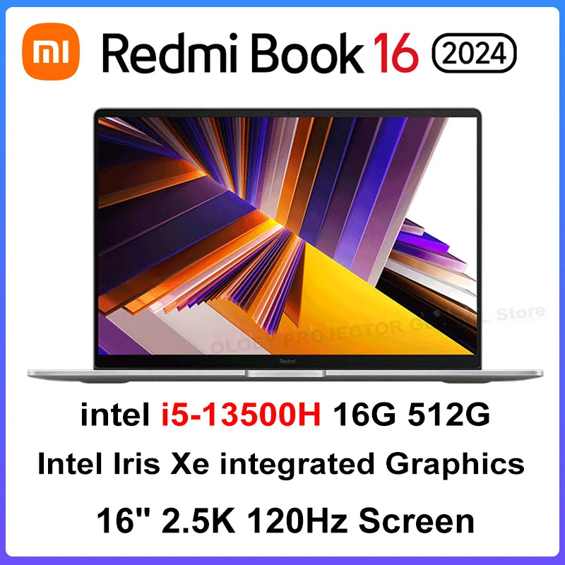 Original Xiaomi Mi Redmi Book 16 2024 intel i5 13500H 16GB RAM 512GB SSD 16inch 2.5K 120Hz Screen JYU4577CN