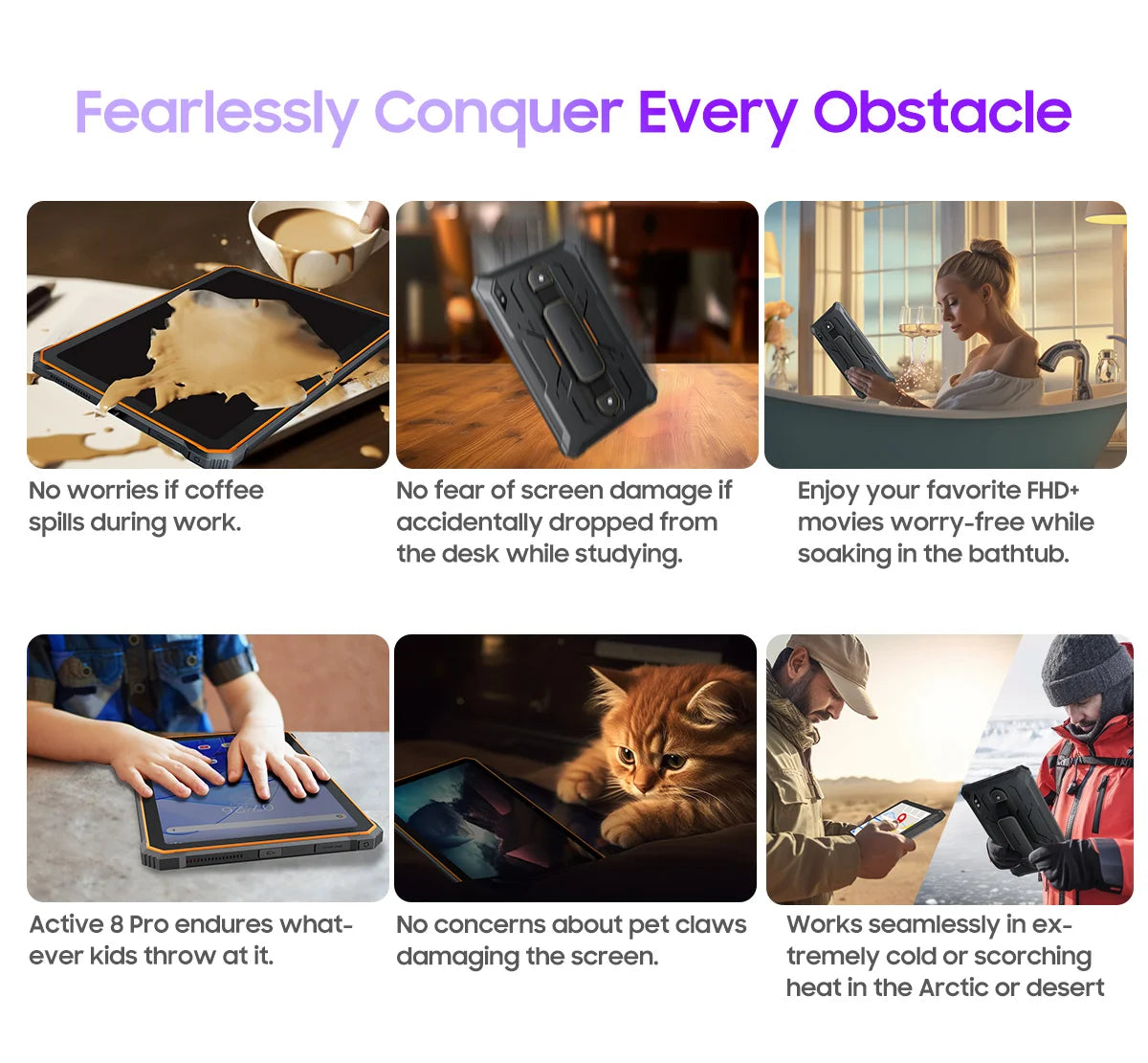 Blackview Active 8 Pro 16GB 256GB Tablet PC 22000mAh Battery Android 14 10.36" inch 2.4K Display 16MP+ 48MP Camera Rugged Tablet