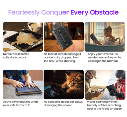 Blackview Active 8 Pro 16GB 256GB Tablet PC 22000mAh Battery Android 14 10.36" inch 2.4K Display 16MP+ 48MP Camera Rugged Tablet