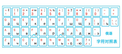【Russian】Tear-Off Film Keyboard Stickers for Desktop and Laptop Keys, Single Letter Stickers, Transparent Side-Engraved Stickers