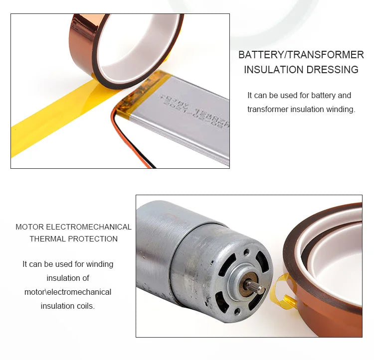 Gold High Temperature Heat BGA Tape Thermal Insulation Tape Electronics Board Protection Polyimide Adhesive Insulating Tape