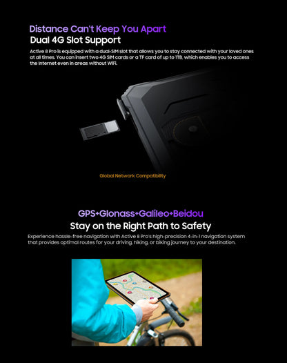 Blackview Active 8 Pro 16GB 256GB Tablet PC 22000mAh Battery Android 14 10.36" inch 2.4K Display 16MP+ 48MP Camera Rugged Tablet