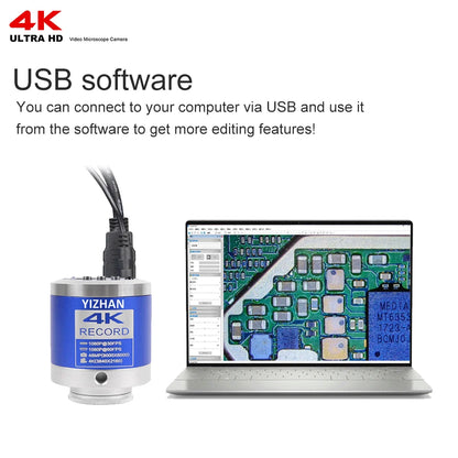 60MP 4K UHD Digital Microscope For Electronics 215x 5x Electronic Magnification Soldering Microscope Software WithSturdy Bracket