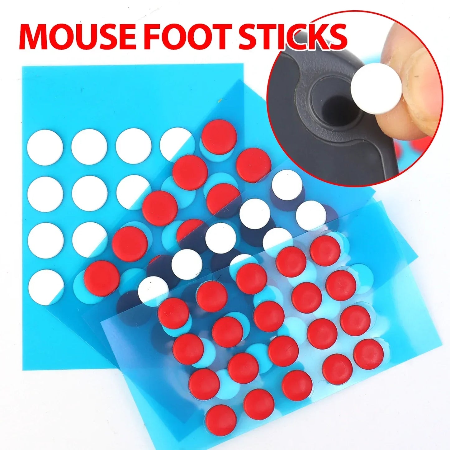 Mouse Feet Replacement Rounded Dots Universal Mouse Skates DIY Mice Glide Feet Wear Resistant Small Round Dot for Glass Mousepad