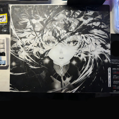 Wallhack Sp-005 Awake Sora Glass Mouse Pad 450x400MM Large Size E-sports Gaming Desk Pad Photovoltaic Glass Mouse Pad Customized