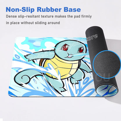HD Gaming Keyboard Rug Laptop Japan Cool Anime Mouse Pad XXL P-pokemon Desk Mat PC Squirtles Gamer Cabinet Extended Mousepad Rug