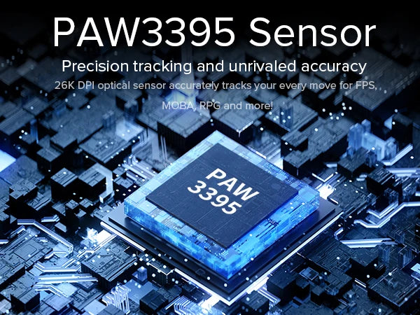 Delux M800ULTRA Gaming Wireless Lightweight Mouse Tri-mode Connection PAW3395 4K 26000DPI Nordic MCU Programmable Macro for PC