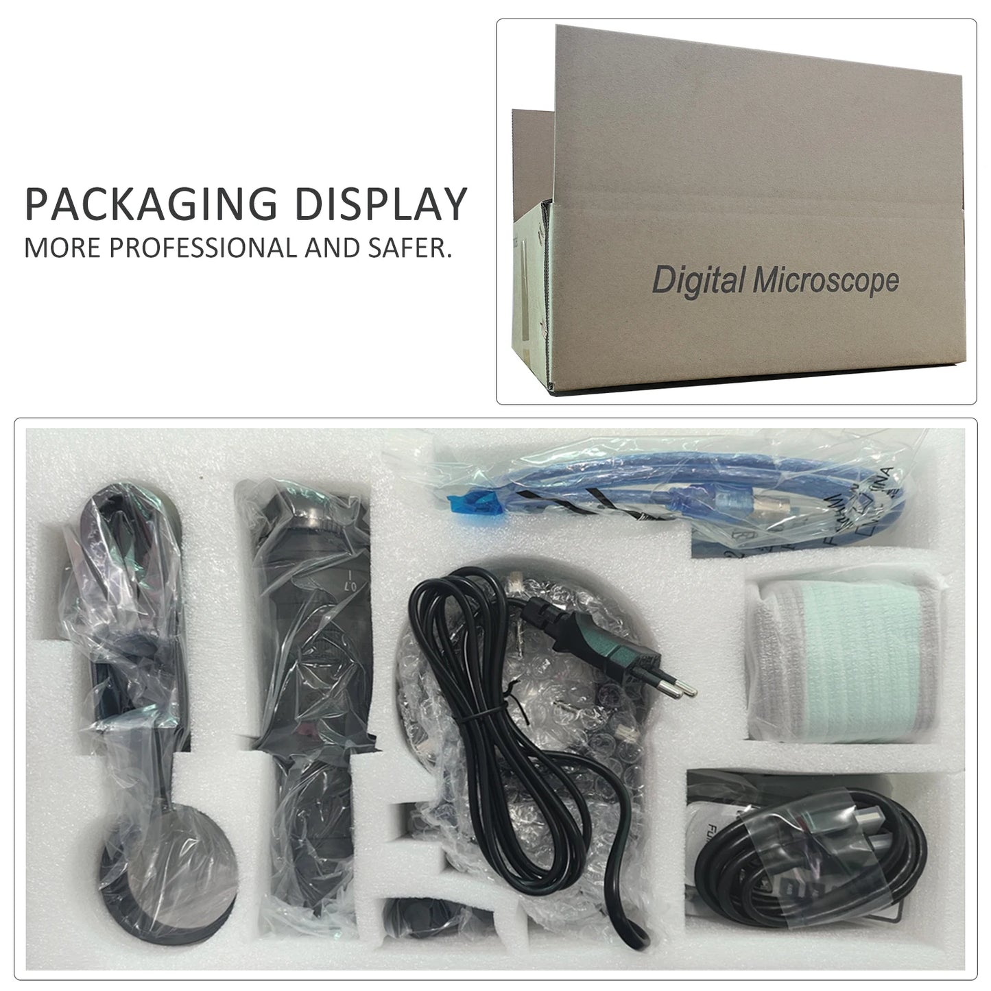 60MP 4K UHD Digital Microscope For Electronics 215x 5x Electronic Magnification Soldering Microscope Software WithSturdy Bracket