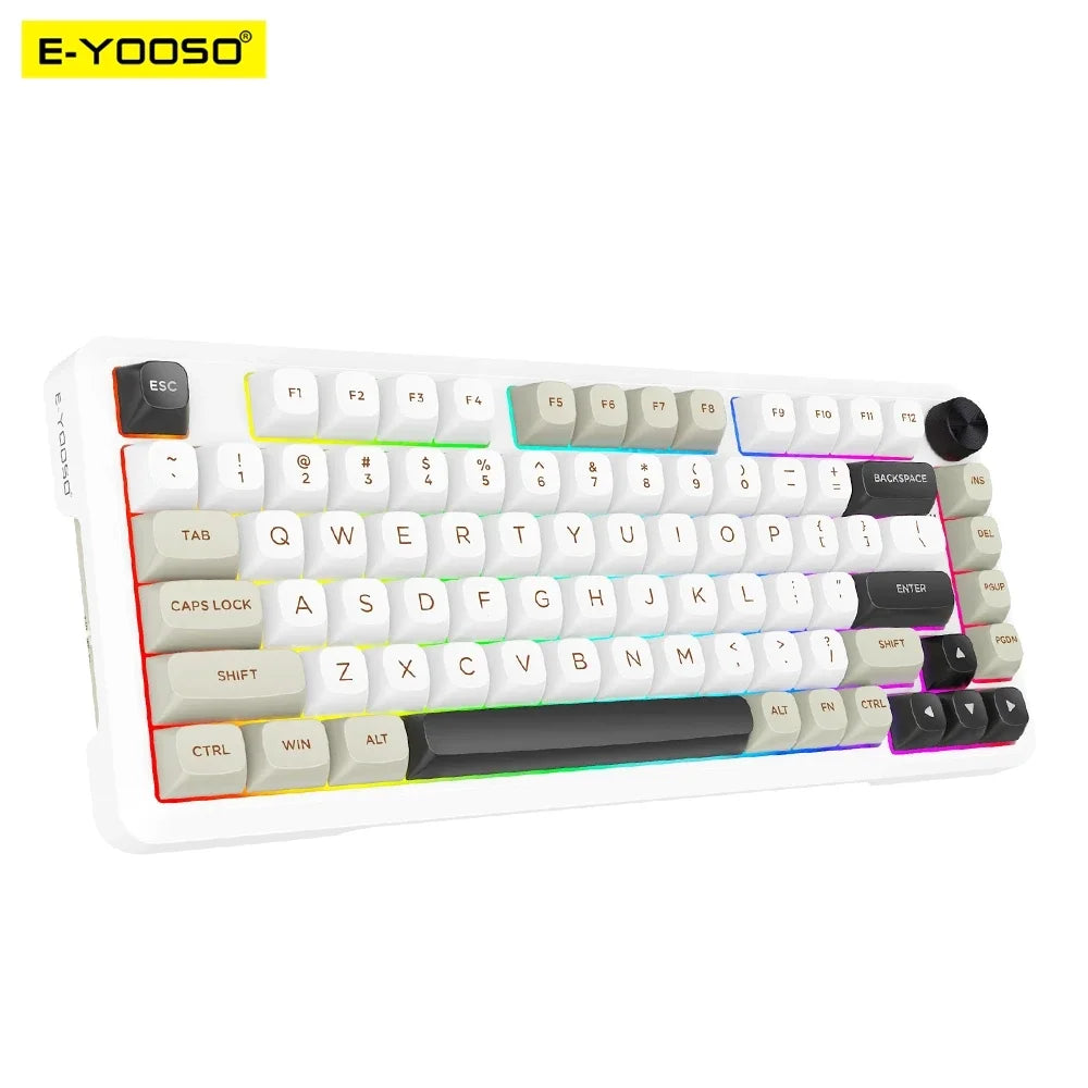 E-YOOSO Z82 RGB USB Mechanical Gaming Keyboard Support Bluetooth wireless 2.4G Wired 3 mode Gamer 82 Keys for Computer PC Laptop