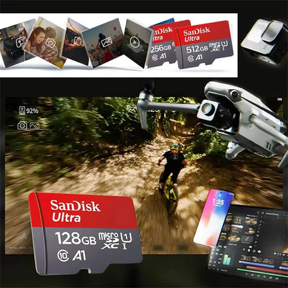 Sandisk Original Memory Card 512GB 256GB 128GB 64GB 32GB TF Micro SD Class A1-10 UHS-1 Flash Memory Microsd