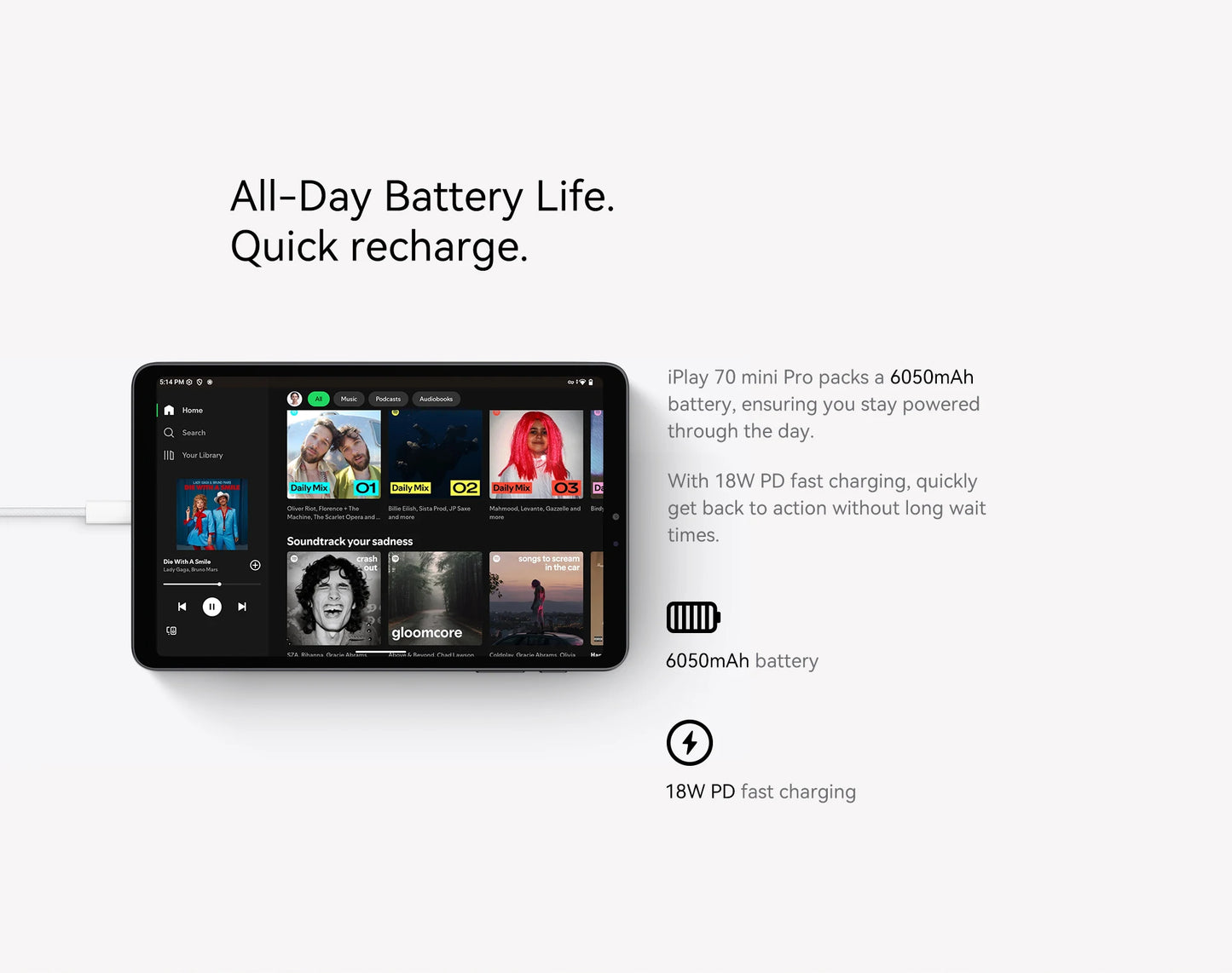 ALLDOCUBE 8.8“ Mini Tablets iPlay 70 Mini Pro 8+8GB RAM 256GB ROM Android 15 Tablet PC 90Hz FHD Screen 6050mAh Dual 4G LTE Pads