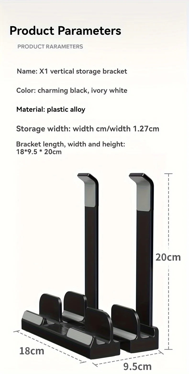 ABS material Adjustable vertical laptop stand with three-slot stand, padded computer stand for 16-inch laptops - rectangular