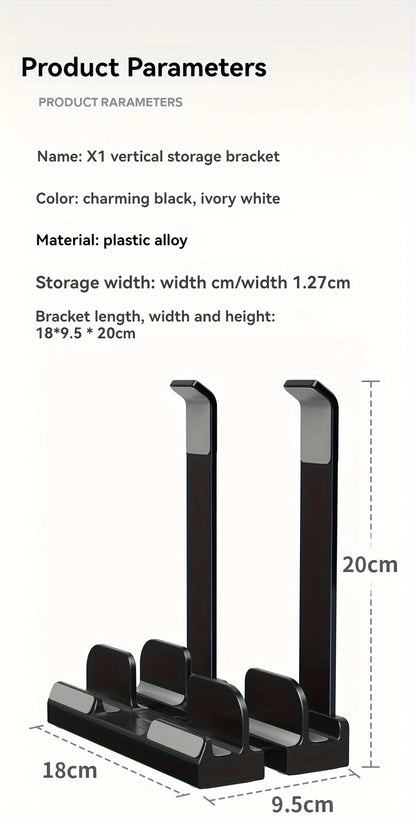 ABS material Adjustable vertical laptop stand with three-slot stand, padded computer stand for 16-inch laptops - rectangular