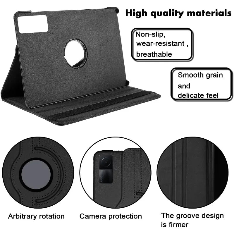 360 Degree Rotating Case For Xiaomi Redmi Pad SE Cover 11inch 2023 PU Leather Tablet Cover Redmi Pad SE (11")Stand Holder Hoster