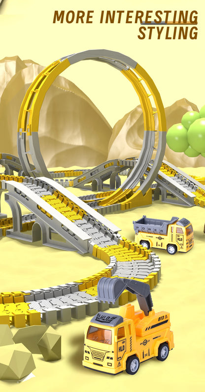 Kids Electric Track Toy Engineering Minin Car Set Puzzle Boy Toys Track Car Train Toys For Children Birthday Christmas Gifts