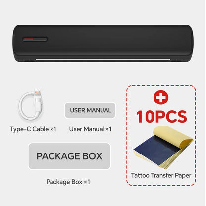 Mini A4 Tattoo Printer Portable Wireless Stencil Printer Tattoo Transfer Thermal Copier Comes