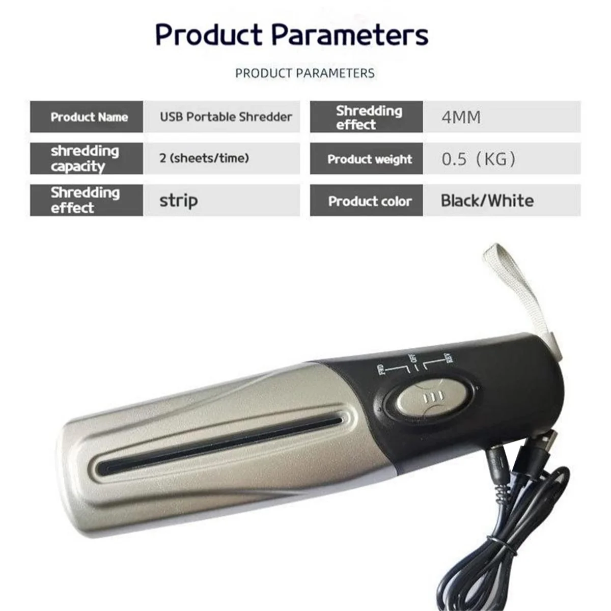 Usb Portable Paper Shredder Multifunctional Mini Electric Paper Shredder Document Strip Cutter Office Stationery