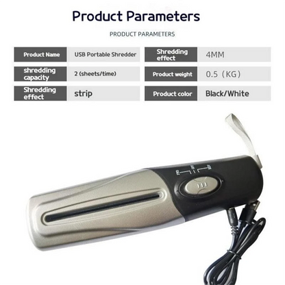 Usb Portable Paper Shredder Multifunctional Mini Electric Paper Shredder Document Strip Cutter Office Stationery