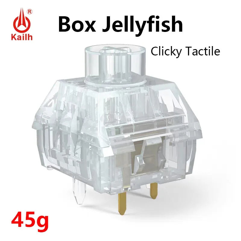 Kailh Box Jellyfish Switch Clicky Tactile 5-Pin Mechanical Keyboard Switch RGB Custom Fully Transparent Keyboard Kit Pre-lubed