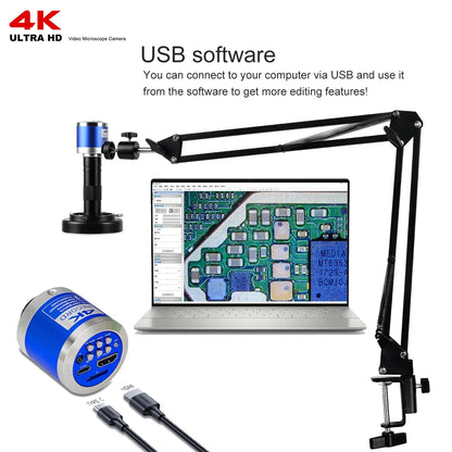 YIZHAN 48MP 4K Electronics Soldering Microscope FULL HD 1080P HDMI Camera USB Software 1-150x Lens Stand Shipping From Europe