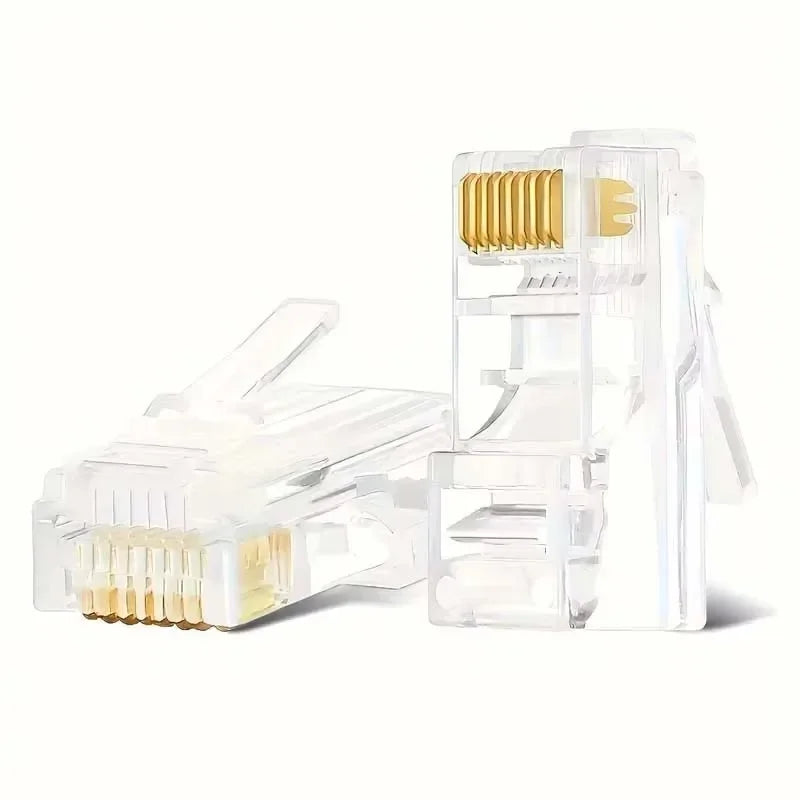 50 PCs RJ45 Connector Connector Network Unshielded RJ45 Perforated Crystal Head Network Cable