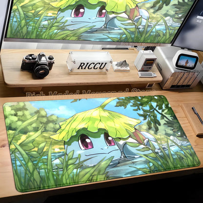 HD Gaming Keyboard Rug Laptop Japan Cool Anime Mouse Pad XXL P-pokemon Desk Mat PC Squirtles Gamer Cabinet Extended Mousepad Rug