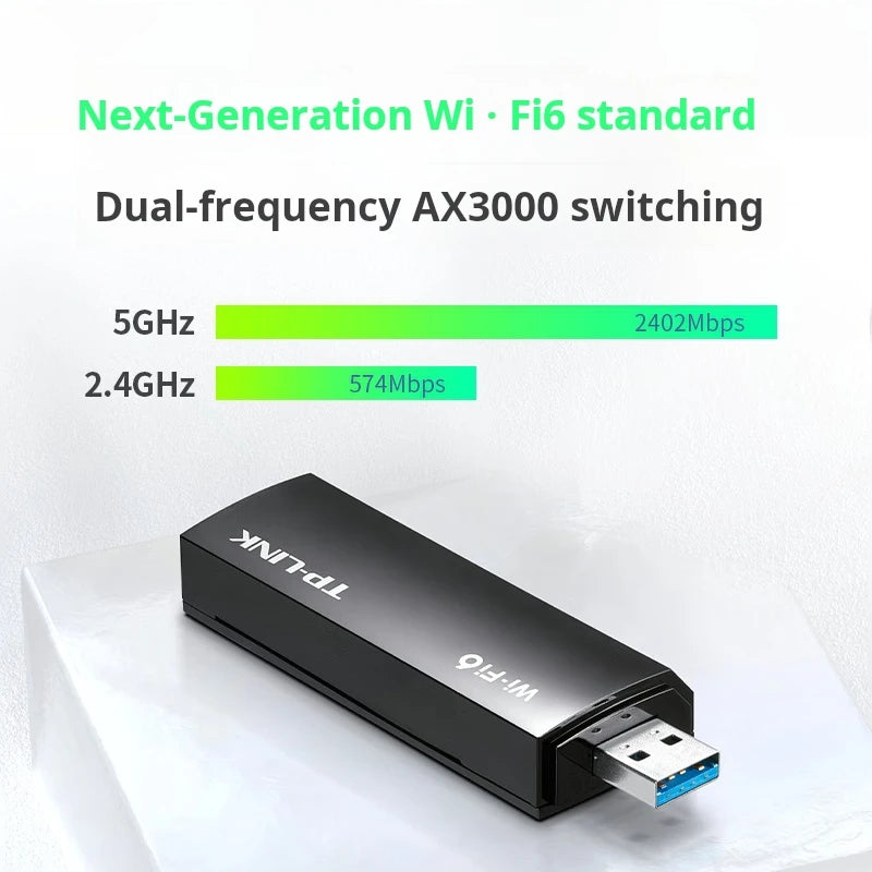 TP-LINK WiFi 6 AX3000 Dual-Band Wireless USB Network Card, Compatible with Windows 11/10, TL-XDN9000