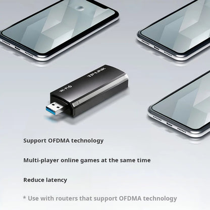 TP-LINK WiFi 6 AX3000 Dual-Band Wireless USB Network Card, Compatible with Windows 11/10, TL-XDN9000