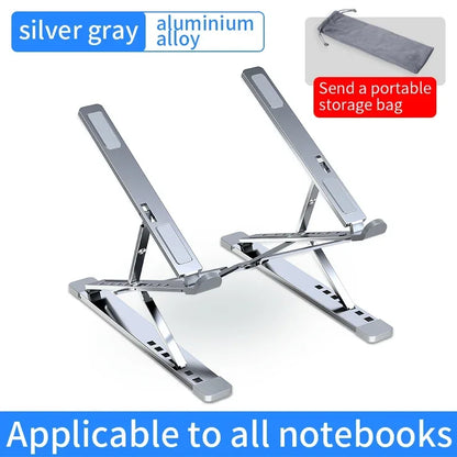 Portable Aluminum Alloy N8 Notebook Stand Desktop Computer Bracket Foldable Double Layer Suspension Style Office Supplies