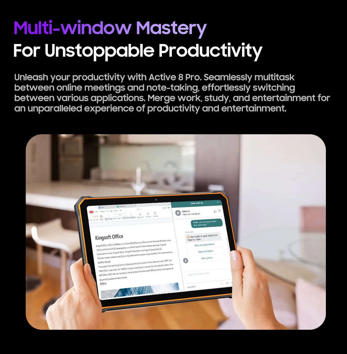 Blackview Active 8 Pro 16GB 256GB Tablet PC 22000mAh Battery Android 14 10.36" inch 2.4K Display 16MP+ 48MP Camera Rugged Tablet